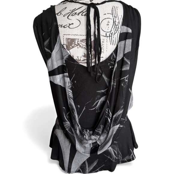 RELIGION London Draped Beaded Graphic Top – Size M - Picture 5 of 9